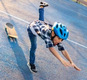 beginner falling from skateboard