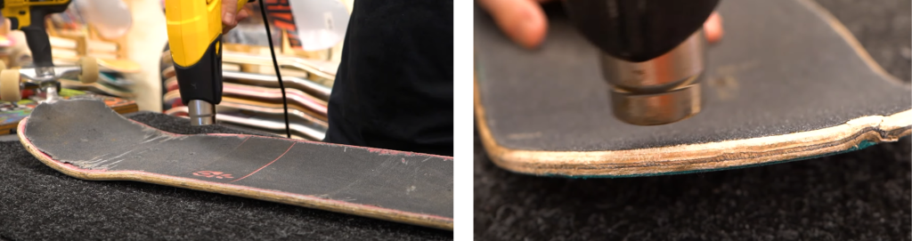 removing grip tape from a skateboard