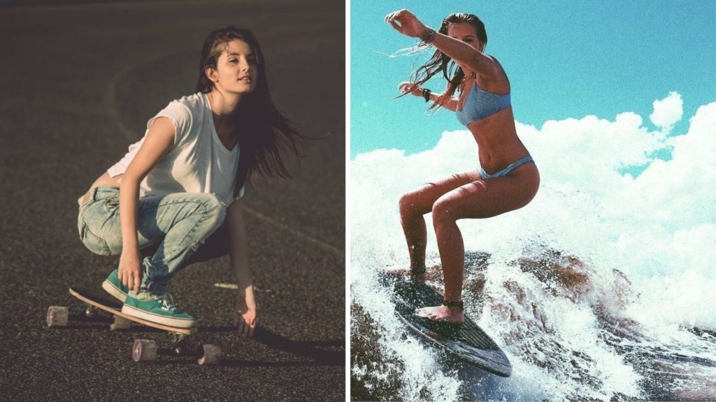 surfing and skateboarding